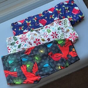 LuLaRoe Holiday Leggings – Lot of 3 – One Size (NEW / Never Worn)